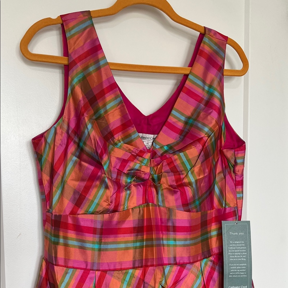 Coldwater Creek Multicolor Plaid Dress 14